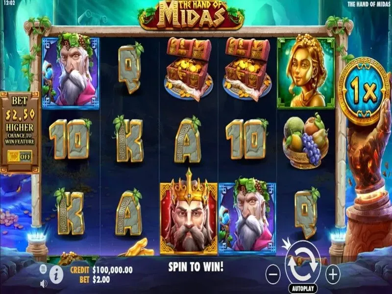 The Hand of Midas Pragmatic Play &mdash; Golden Symbols con RTP 96,55% en One-Play